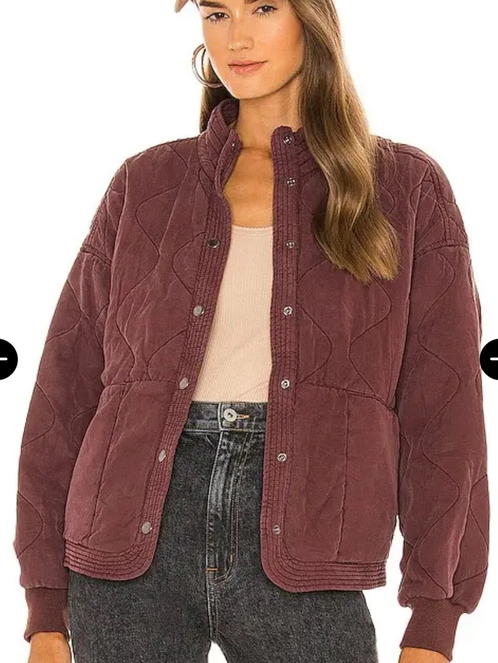 BLANKNYC Quilted Jacket in Cranberry Juice
Size: M
